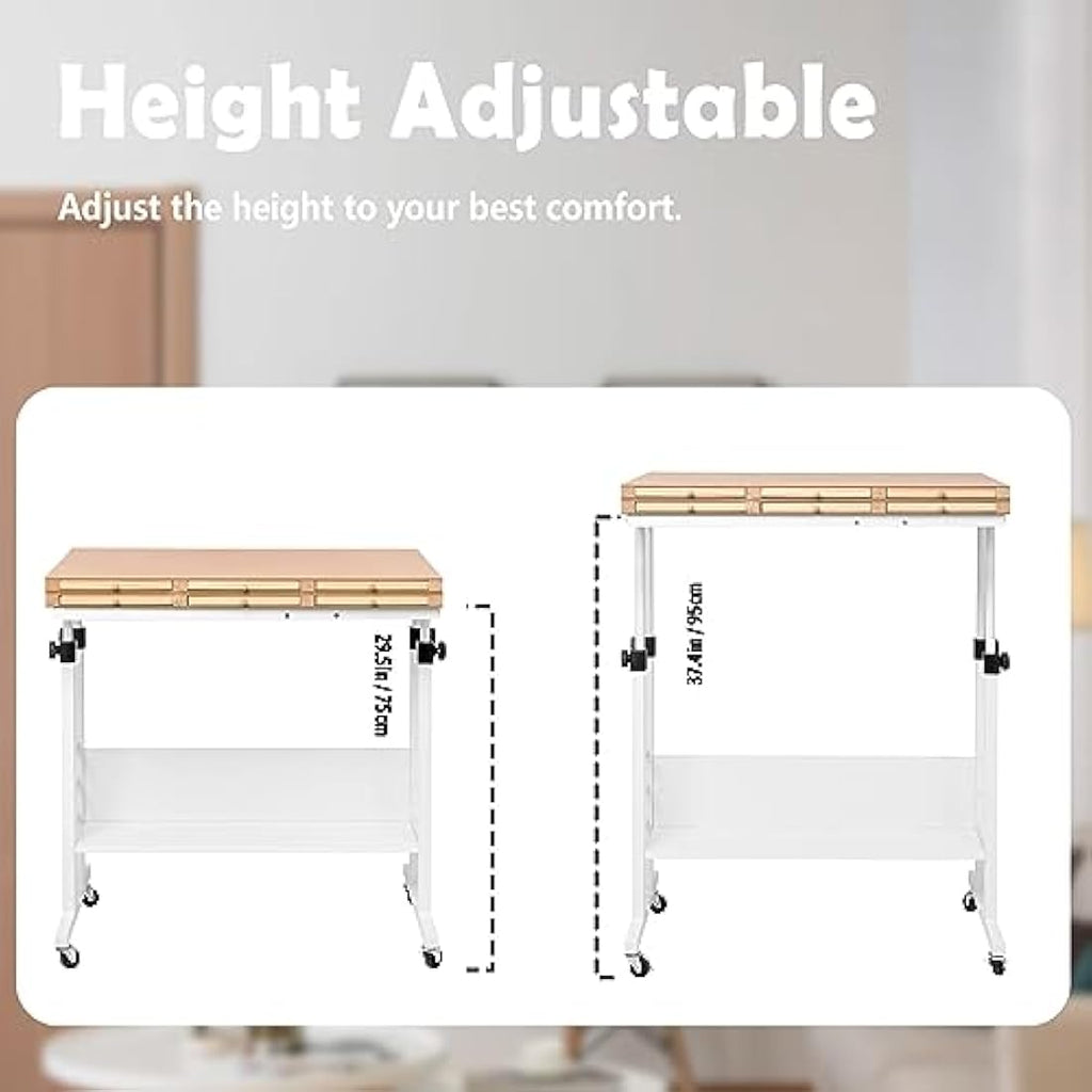 Tektalk Foldable Jigsaw Puzzle Table with Height Adjustment & Trays