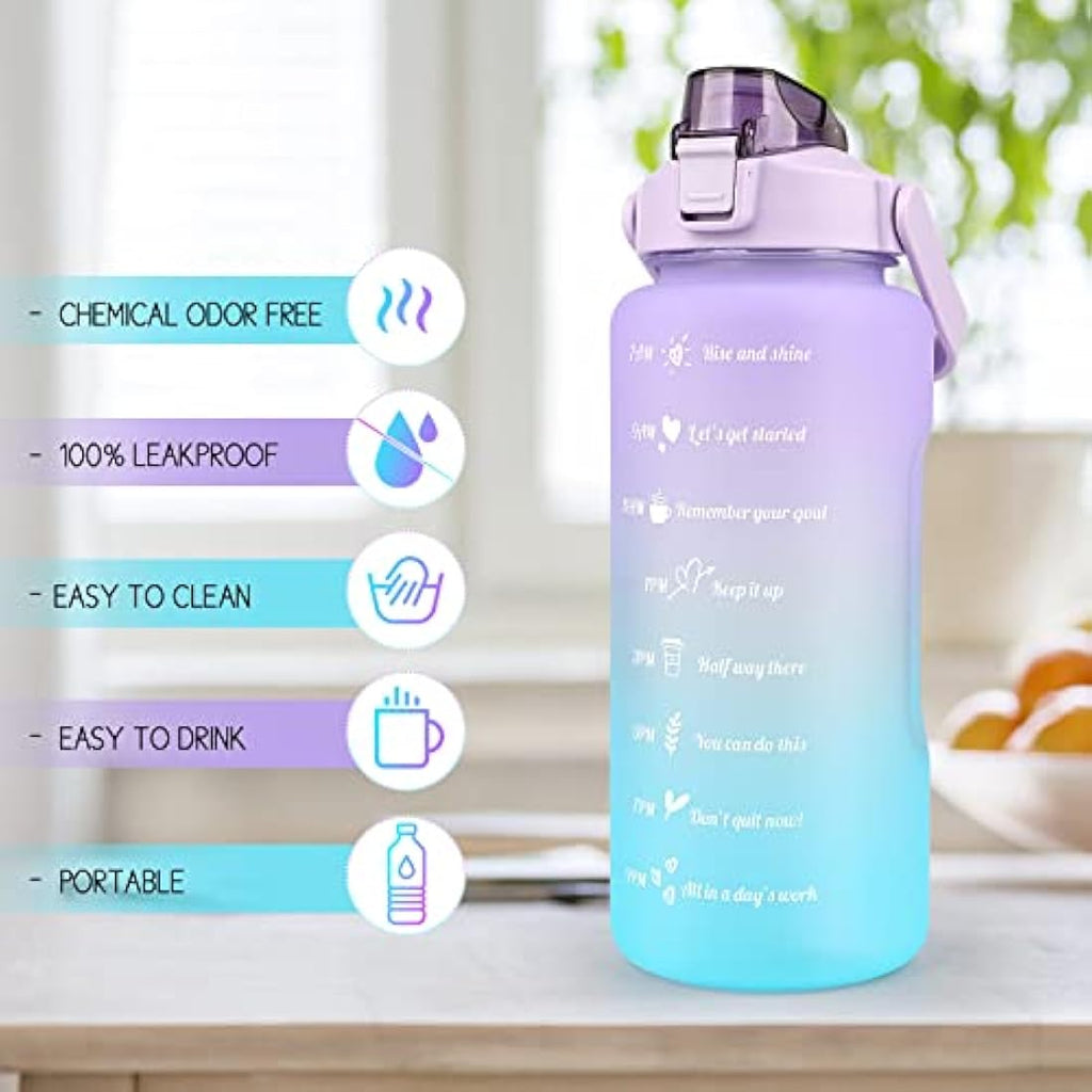 Jolof Store 2L Motivational Water Bottle | BPA Free Leakproof Sport Jug