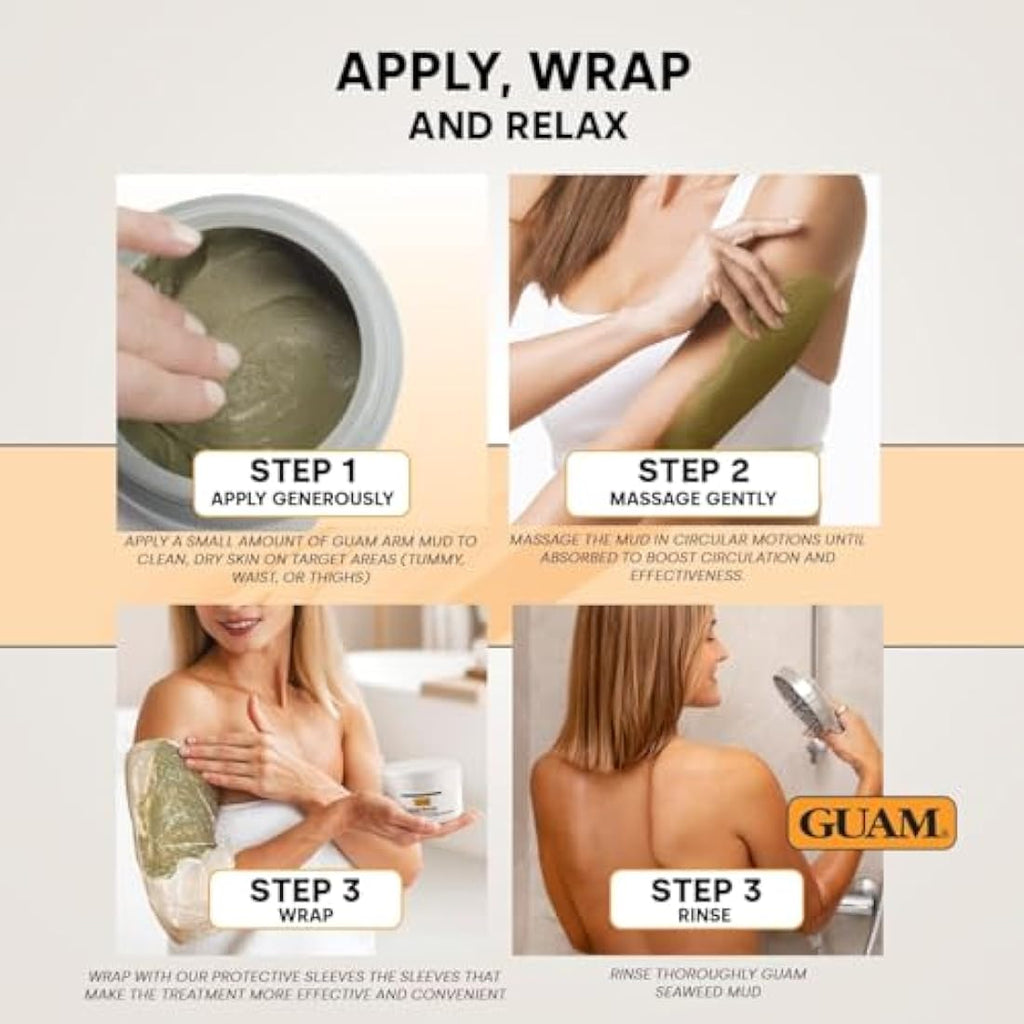 GUAM Seaweed Mud Arm Slimming & Firming Cream - 250ml with 10 Sleeves