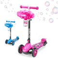 Xootz Bubble Go Kids 3-Wheel Scooter – Foldable Bubble Machine, Pink