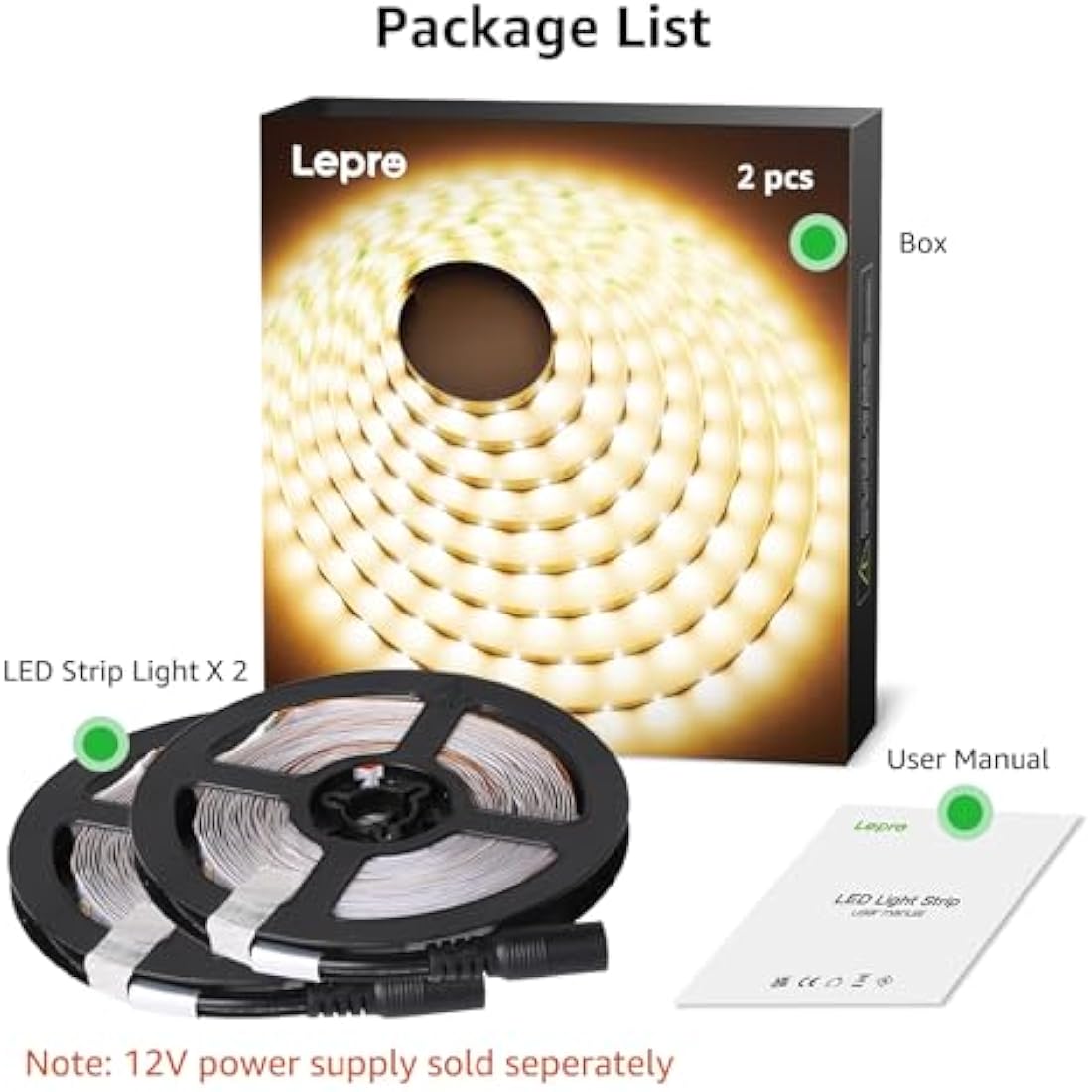 Jolof Store Warm White LED Strip Lights – 10M Flexible 3000K Lightstrip
