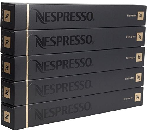 Nespresso Ristretto Coffee Pods - 50 Espresso Capsules (5 Sleeves)