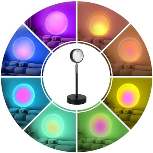Jolof Store Sunset Lamp Projection – 16 Color LED App Control Mood Light