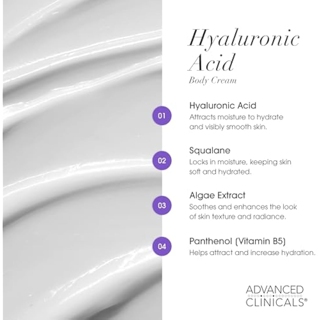 Advanced Clinicals Hyaluronic Acid Anti-Aging Cream - Face & Body (2-Pack)