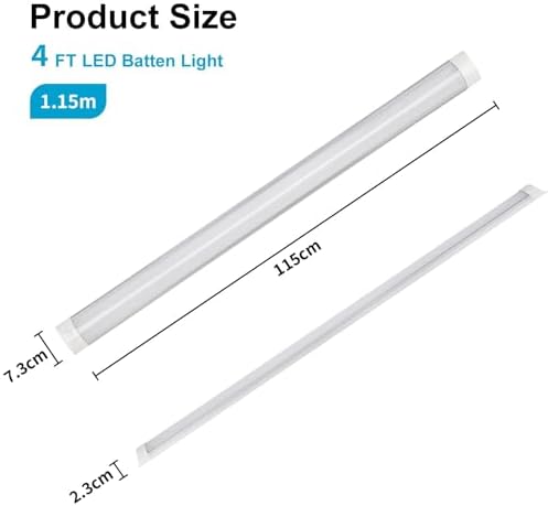 Jolof Store 4ft LED Batten Lights | 40W 4000K Daylight 4-Pack