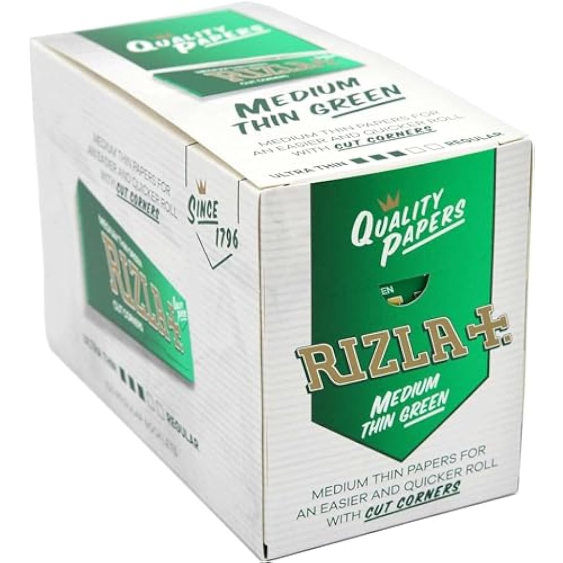Rizla Green Rolling Papers – Medium Weight Cigarette Paper, 100 Packs