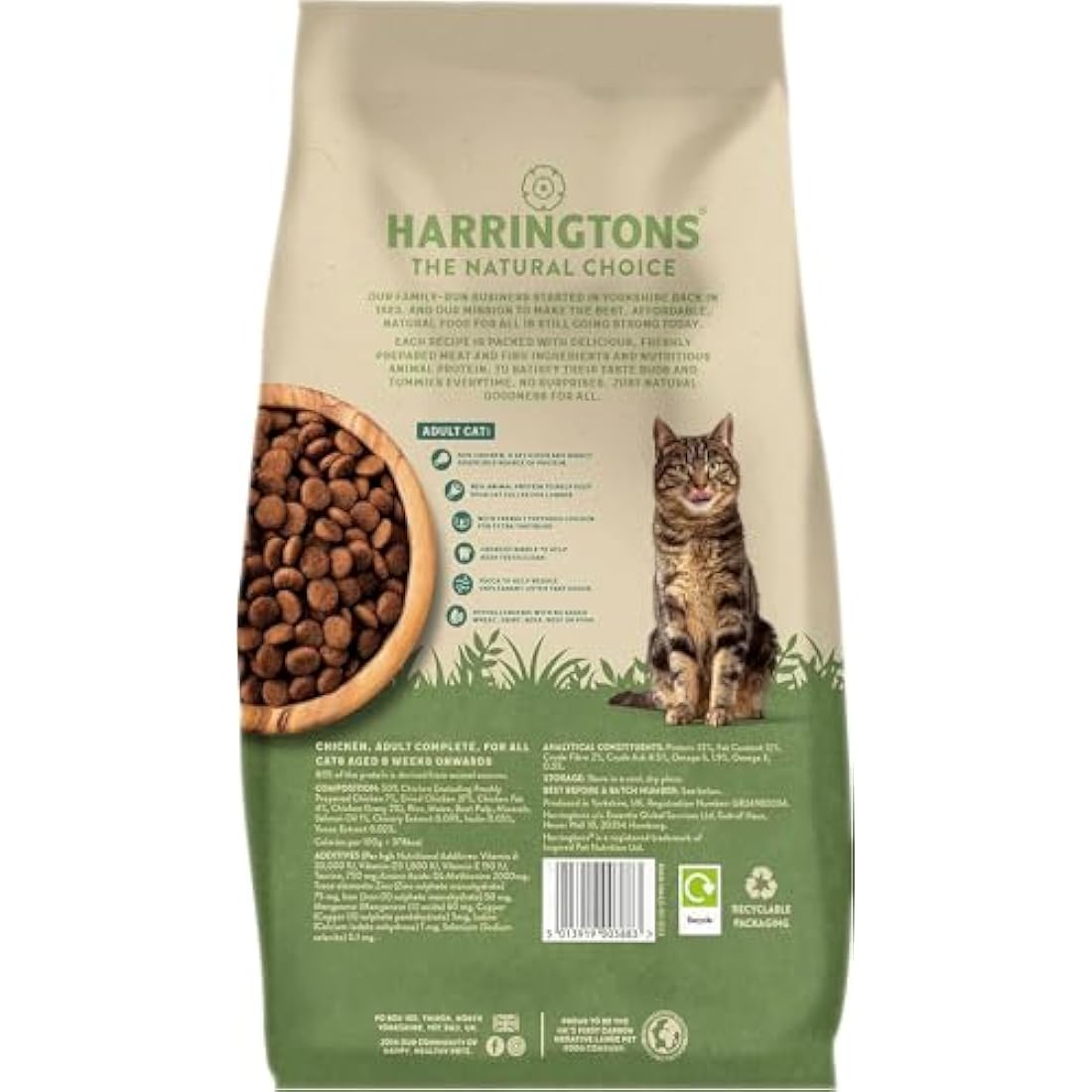Harringtons Chicken Dry Adult Cat Food – Natural Ingredients – 4 x 2kg