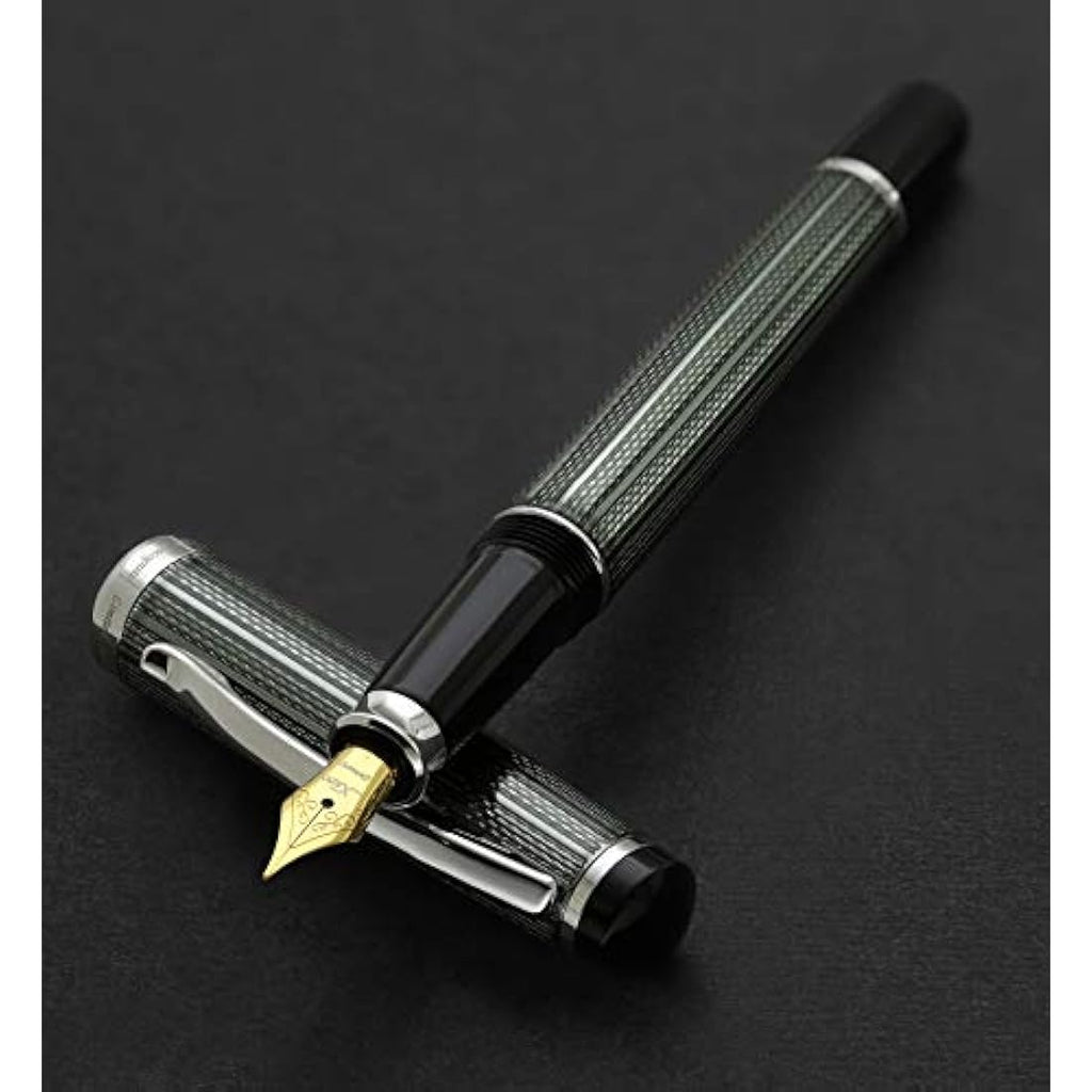 Xezo Incognito Fountain Pen | Medium Nib | Zinc Green & Platinum Plating