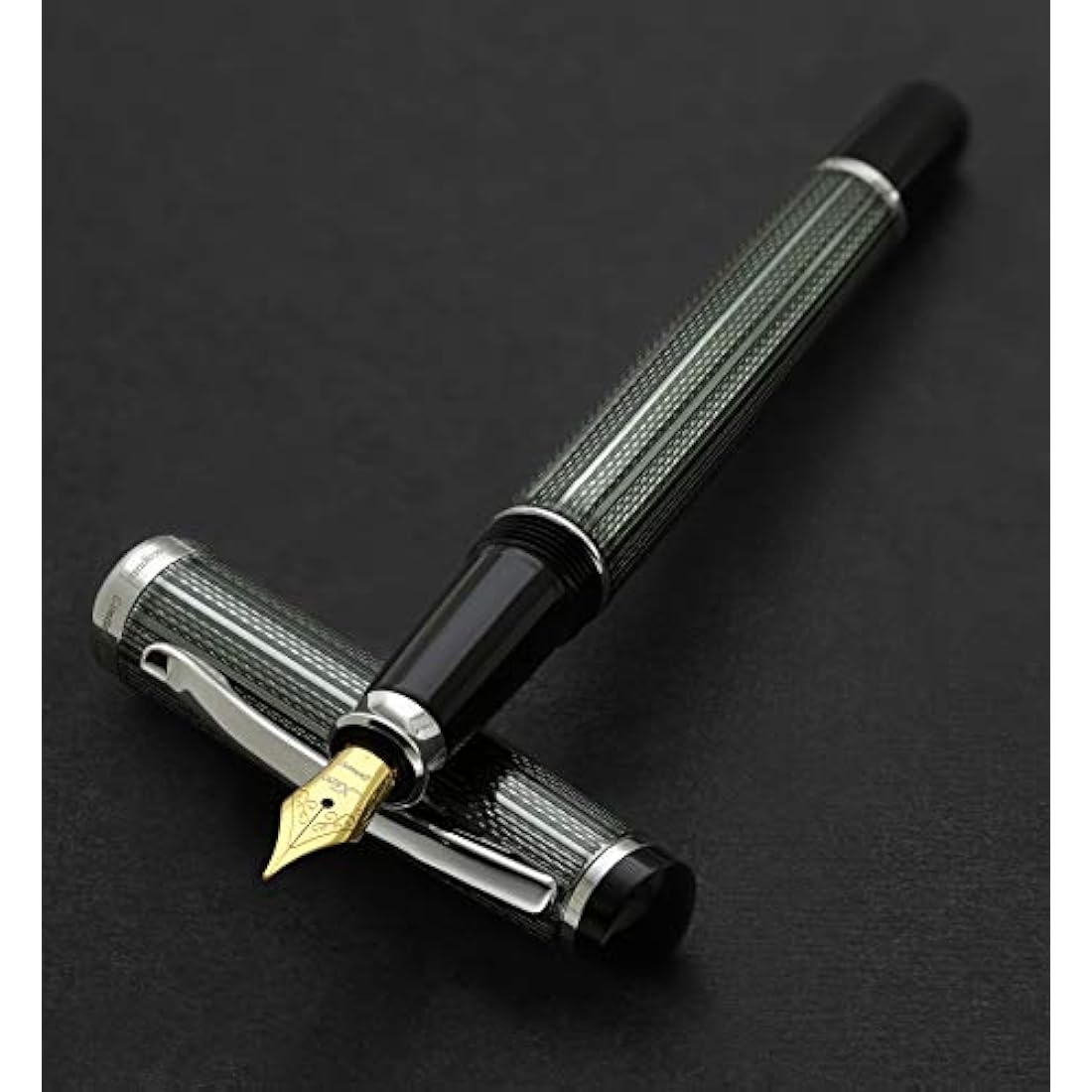 Xezo Incognito Fountain Pen | Medium Nib | Zinc Green & Platinum Plating