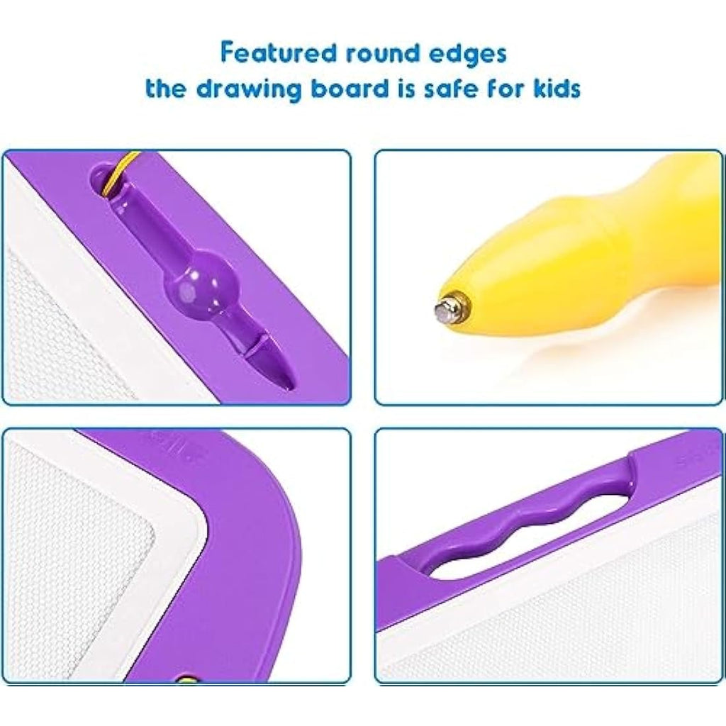 SGILE Large Magnetic Drawing Board – 4 Color Toddler Doodle Pad, Purple