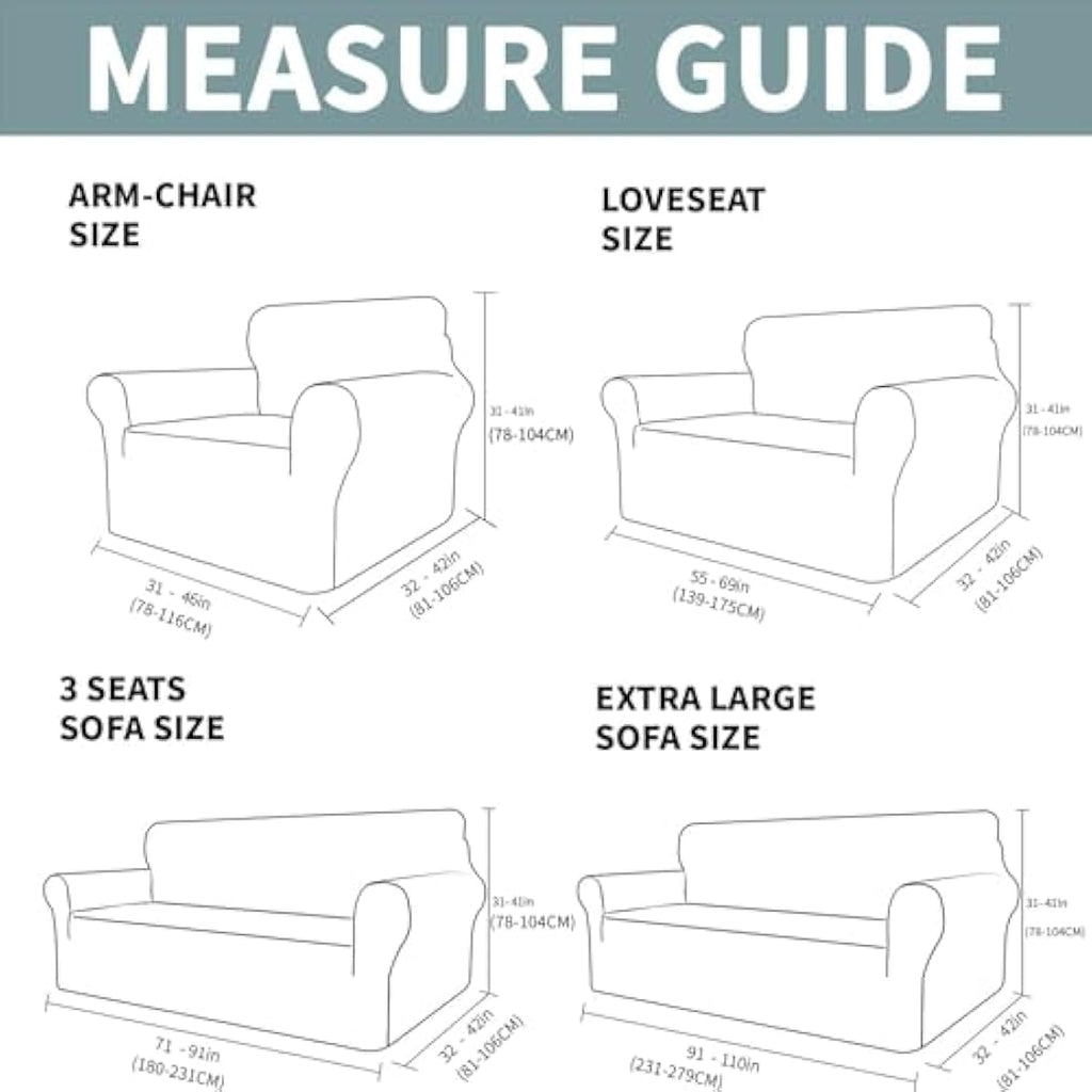 XINEAGE Velvet Sofa Cover – 3 Seater Stretch Couch Slipcover, Stone Blue
