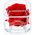Eternal Petals Red Preserved Infinity Rose – Handmade White Gold Solo
