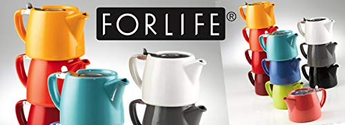 Forlife Stump Teapot 530ml – Black Ceramic Tea Pot with Infuser