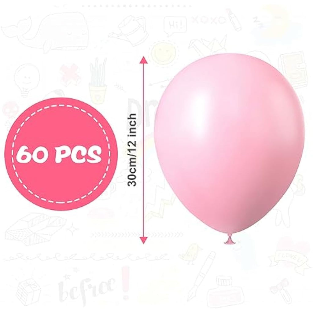 Ainiv 60 PCS Pink Macaron Latex Balloons | 12-Inch Matte Party Decor