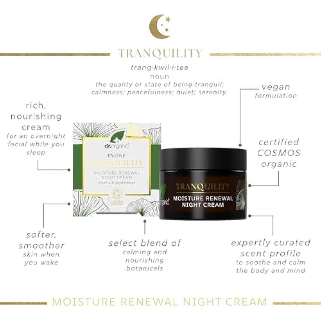 Dr Organic Night Cream – Rosehip & Sandalwood Moisture Renewal 50ml