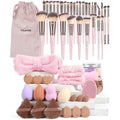 MAANGE 51-Piece Makeup Brush Set | Synthetic Tools with Bag - Pink