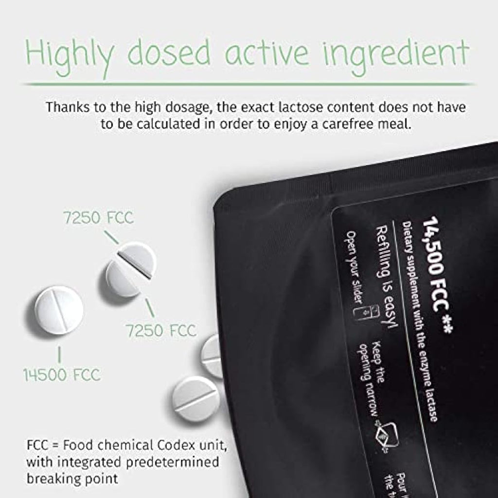 LactoJoy Lactase Tablets – 14,500 FCC High Dose Enzyme – 45 Pcs Vegan
