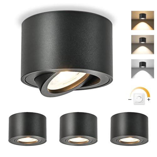 GeyouLux Dimmable LED Ceiling Spotlight - 5W 3CCT Adjustable White 4-Pack