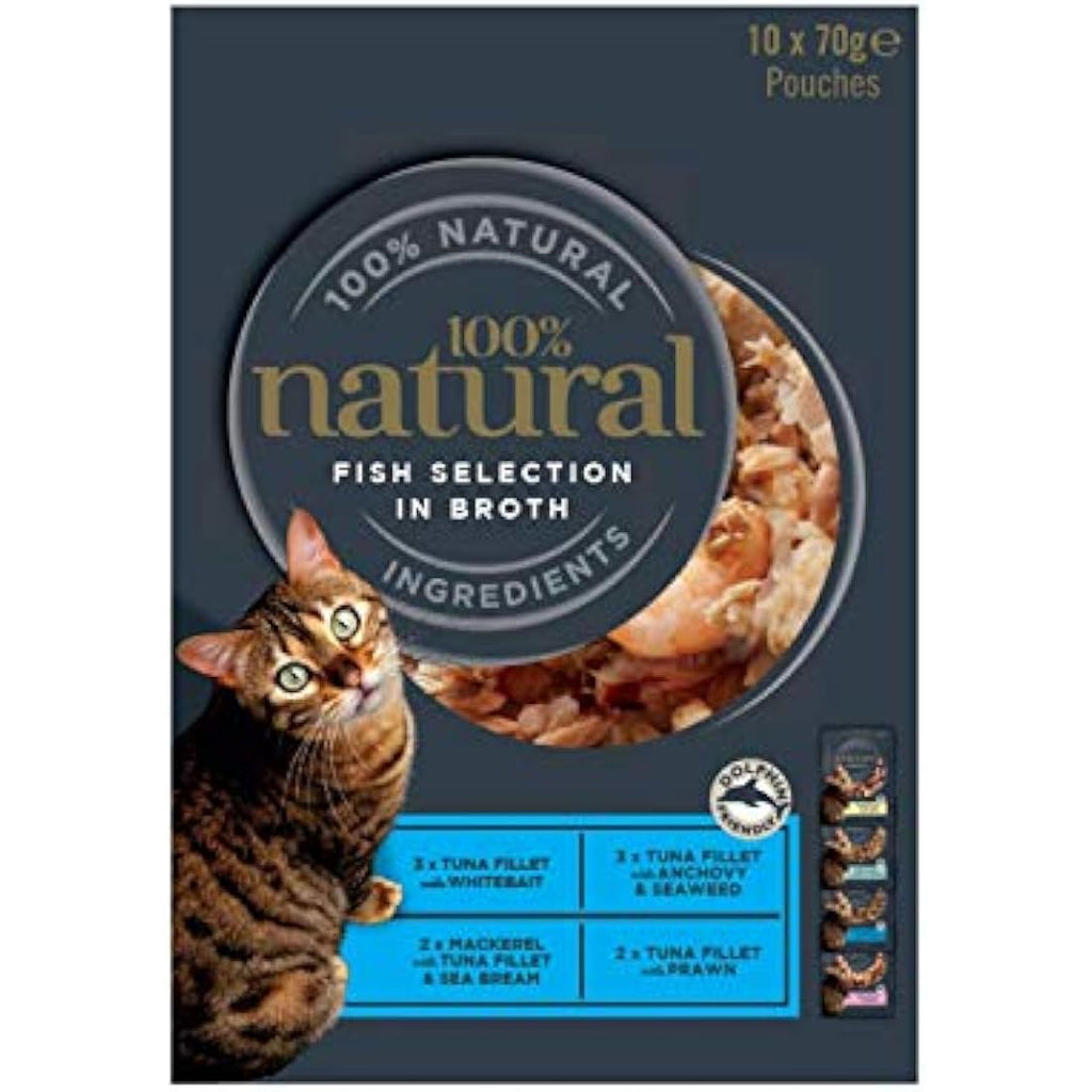 Encore Natural Wet Cat Food | Fish Selection in Broth | 40 x 70g Pouches