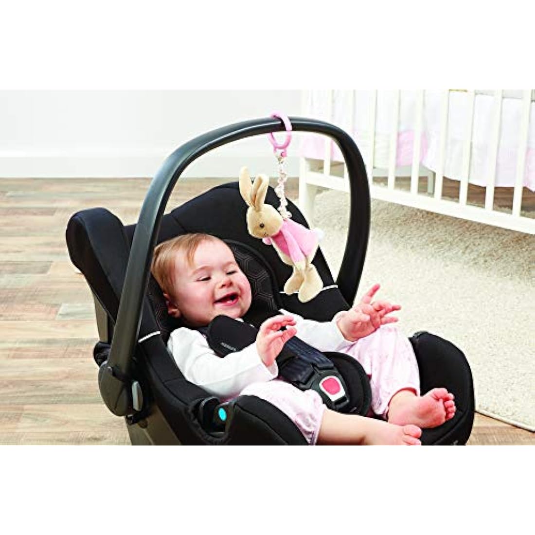 Beatrix Potter Flopsy Bunny Jiggle Attachable Pram Toy | Pink Plush