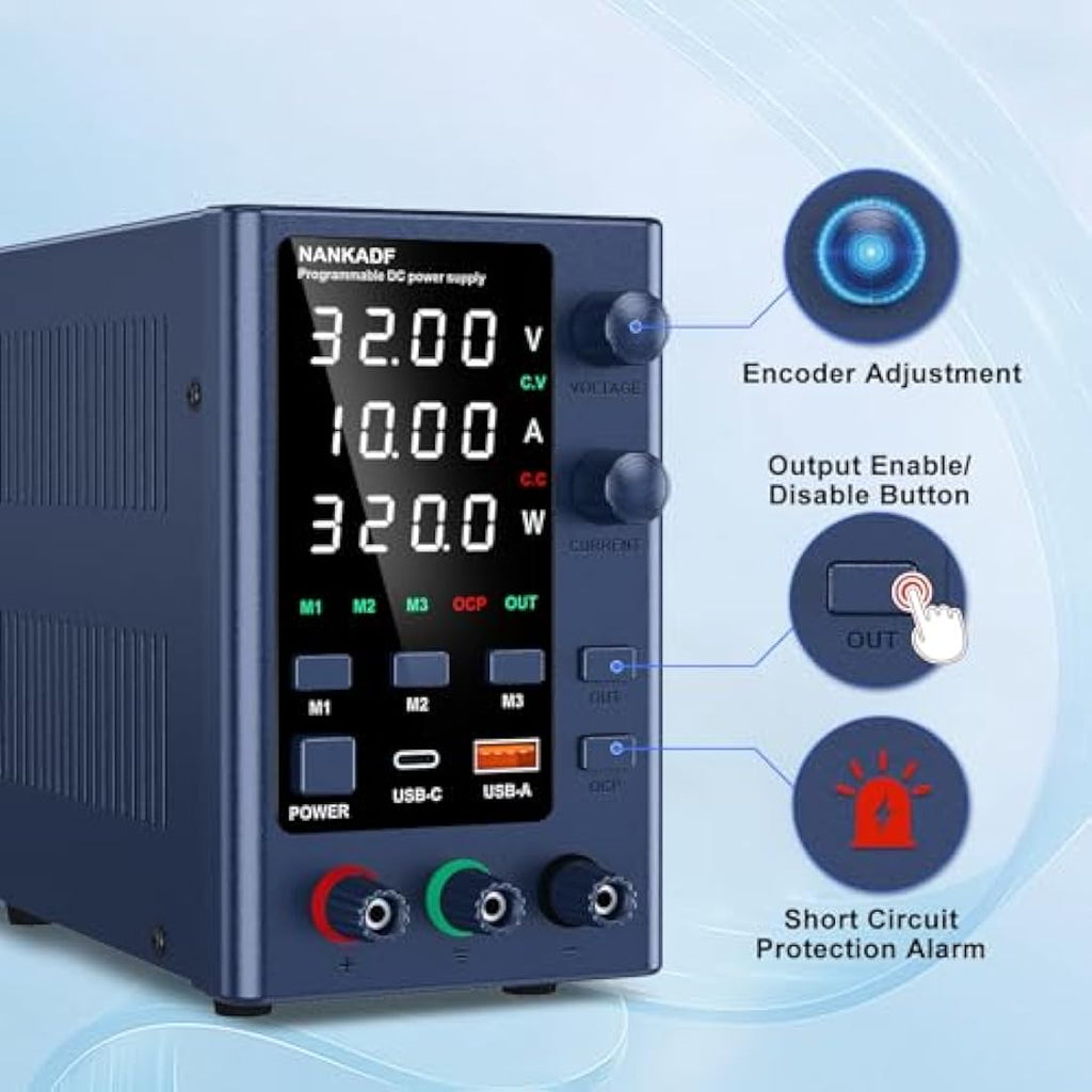 Variable DC Power Supply 32V 10A | Lab Bench Power Supply