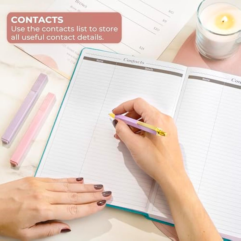 GoGirl Salon Appointment Book – Undated 15-Min Interval Planner, Turquoise