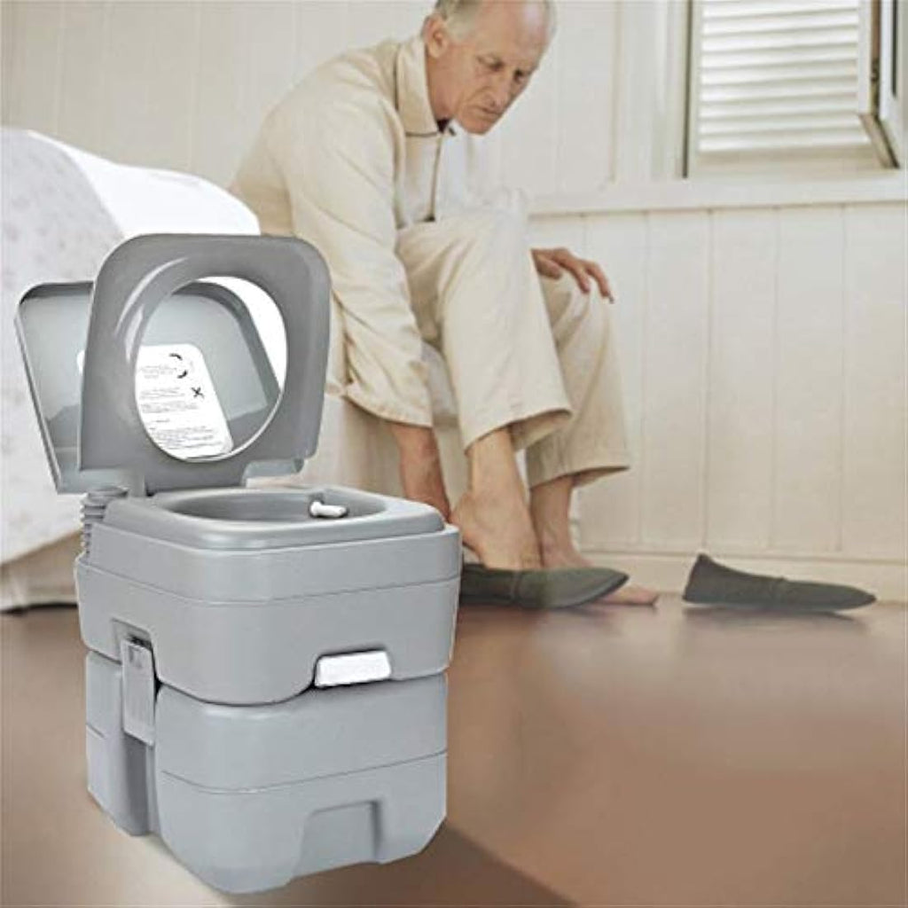 Krispich Portable Camping Toilet | 20L Waste Container with Flush