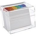 OSCO Clear Acrylic Index Box with A6 Divider Tabs and 100 Lined Cards