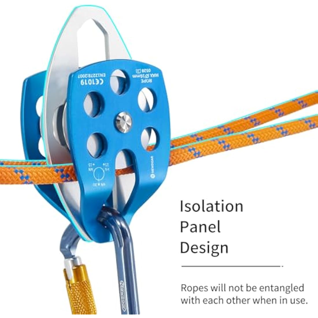 NewDoar 30KN Double Rescue Pulley | Aluminum Sheave for 16mm Rope