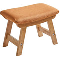Jolof Store Wooden Footstool – Padded Beech Wood Ottoman with Removable Cover