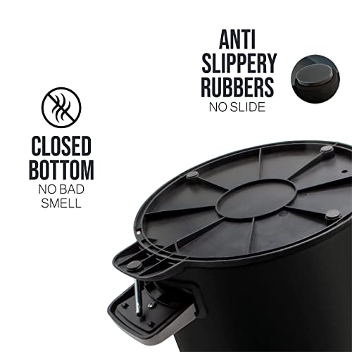 Kazai 3L Bathroom Pedal Bin | Soft Close Bamboo Lid | Matte Black