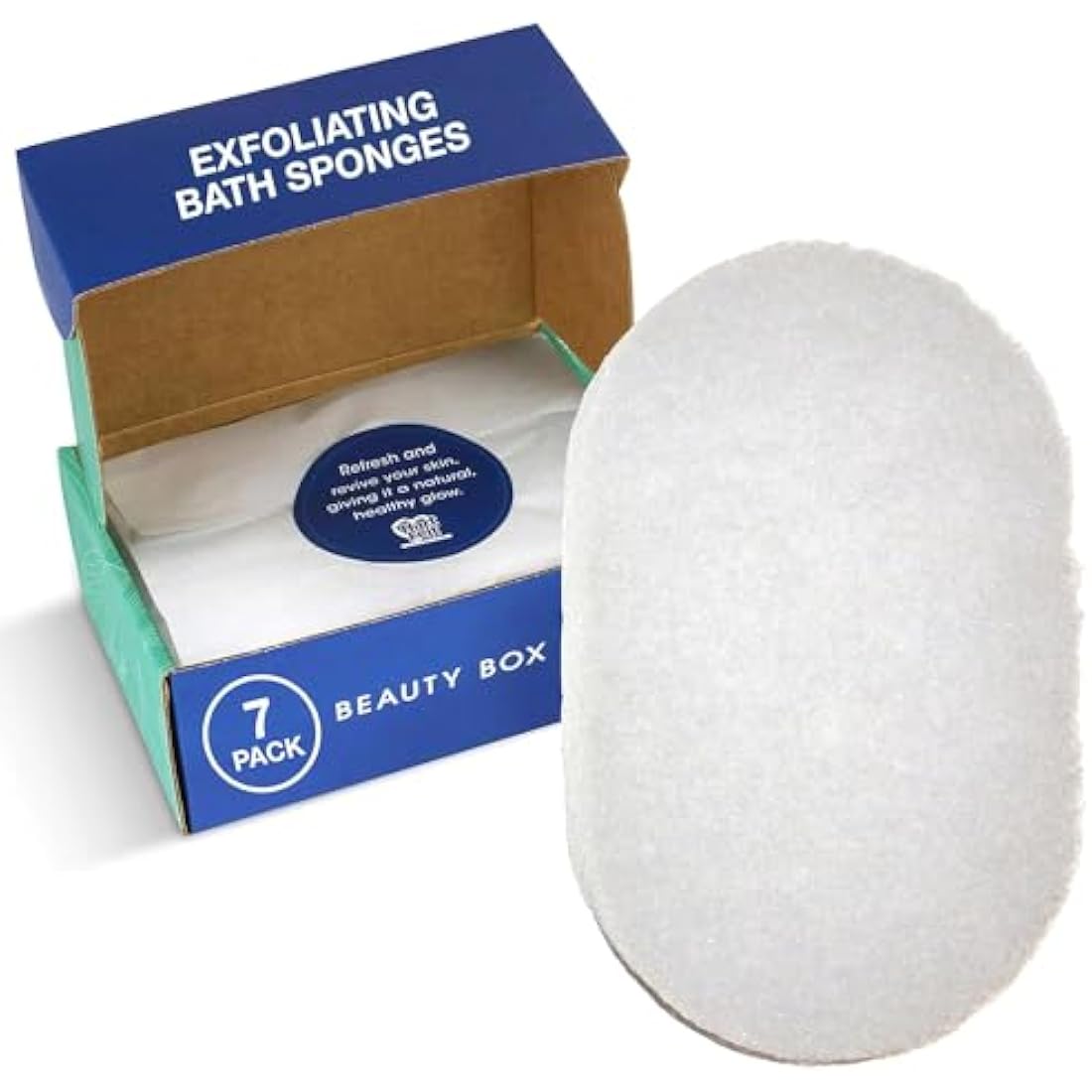HartFelt Exfoliating Body Scrub Sponge Set | 7pk Gentle Skin Scrubber