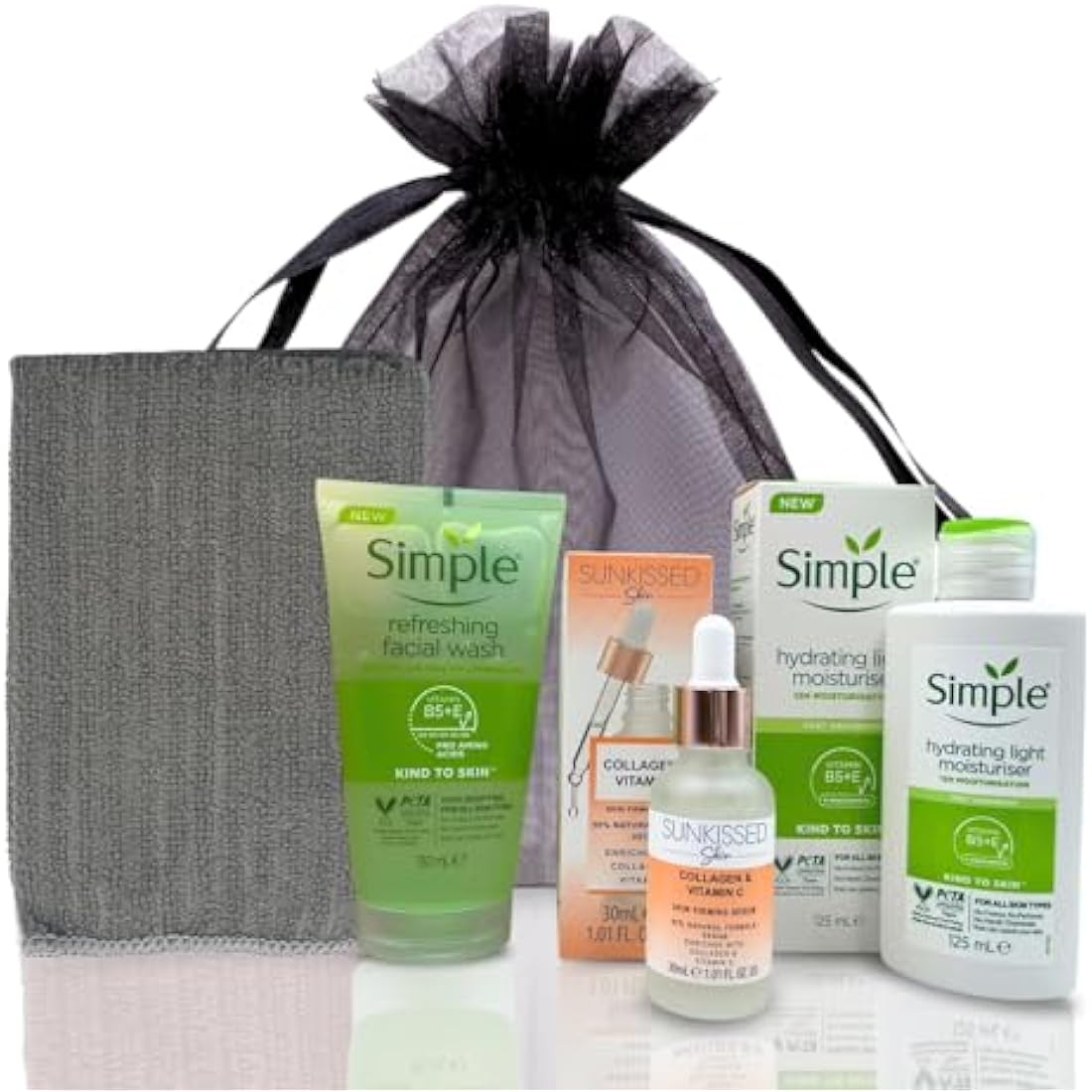 Simple Skincare Set – Hydrating Face Wash, Serum & Moisturiser Bundle