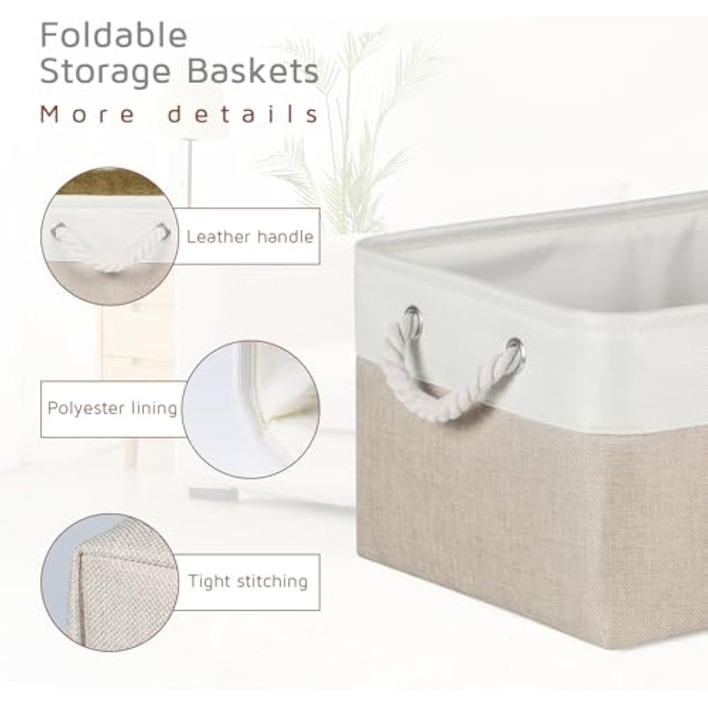 Syeeiex Fabric Storage Bins for Shelves | 3-Pack Foldable Baskets