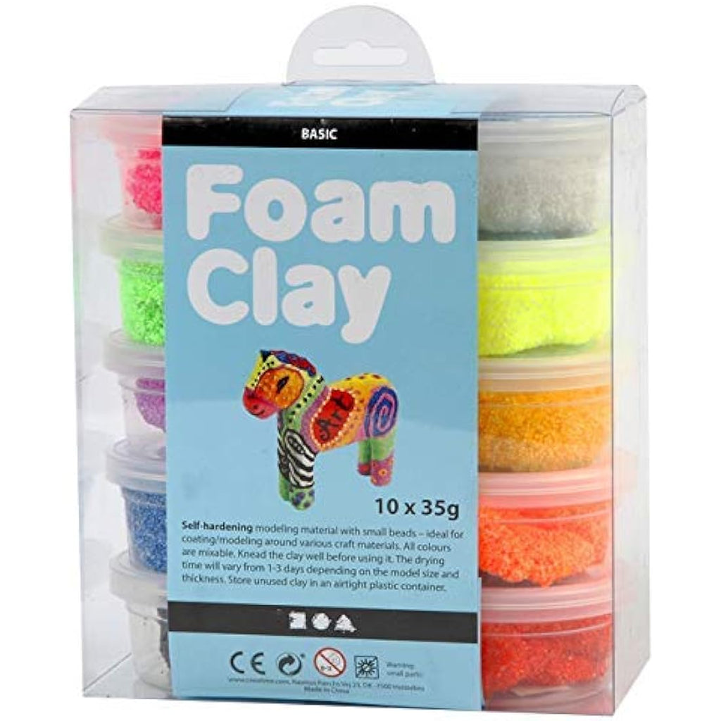 Jolof Store Foam Clay – Air-Dried Modeling Mass for Kids, 35g, 10 Pcs