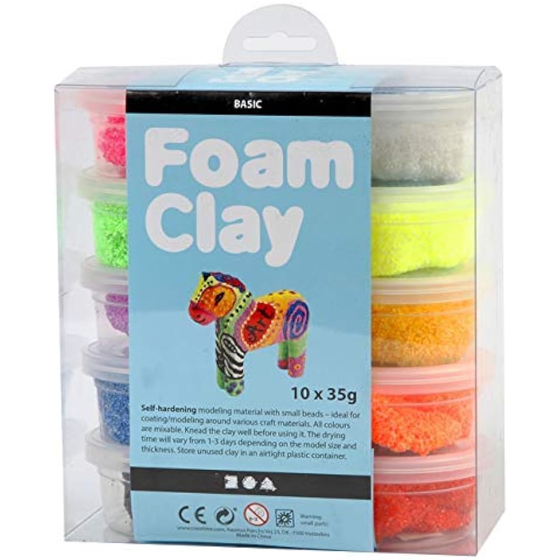 Jolof Store Foam Clay – Air-Dried Modeling Mass for Kids, 35g, 10 Pcs