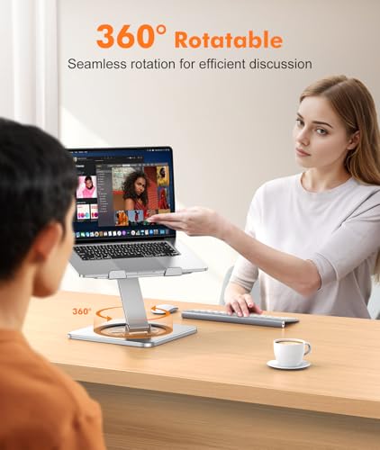 EOIWUY 360 Swivel Laptop Stand – Ergonomic Foldable Riser for 10-16" Desk