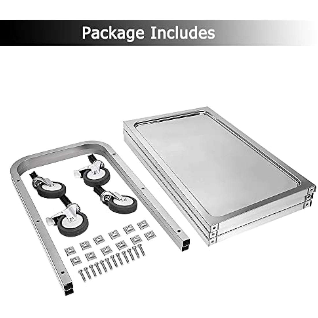Nisorpa 3-Tier Stainless Steel Catering Trolley | Utility Cart with Wheels