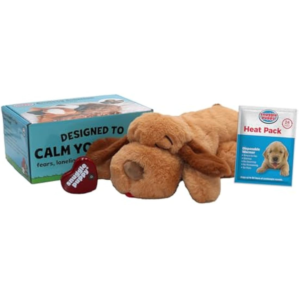 Snuggle Puppy Heartbeat Toy – Calming Anxiety Relief Aid in Biscuit