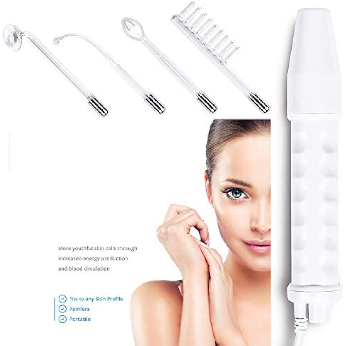 TEEROVA High Frequency Skin Therapy Wand | Portable Facial & Hair Device