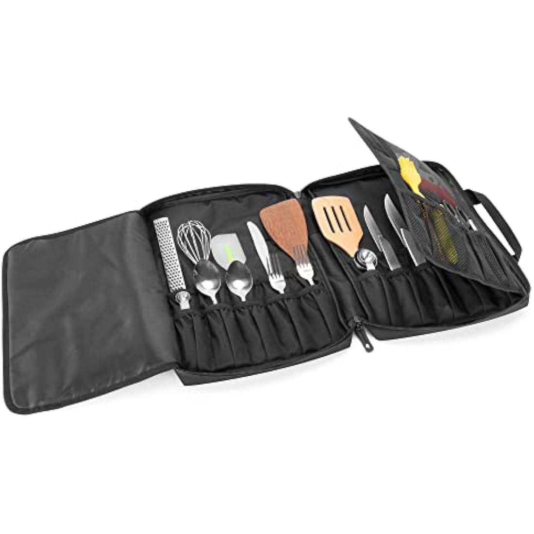 samdew Chef Knife Bag with 20+ Slots, Chef Storage Case for Kitchen Tools & Chef Utensils, Professional Knife Carrier Travel Knife Roll Bag with Lockhole & Multiple Pockets, Patent Design, Bag Only - image 1