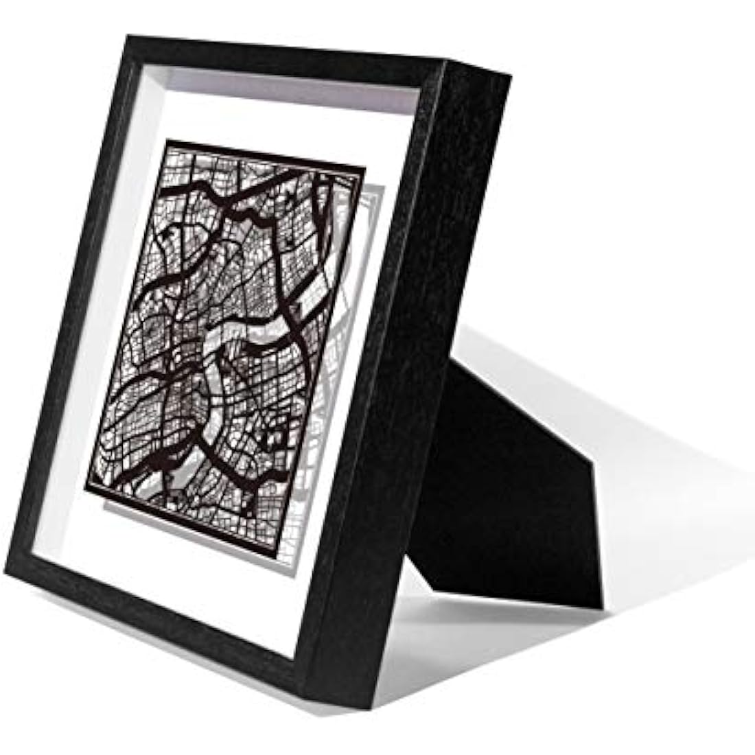 Shanghai Paper Cut Map Wall Art |  Framed 9x9 Paper Art