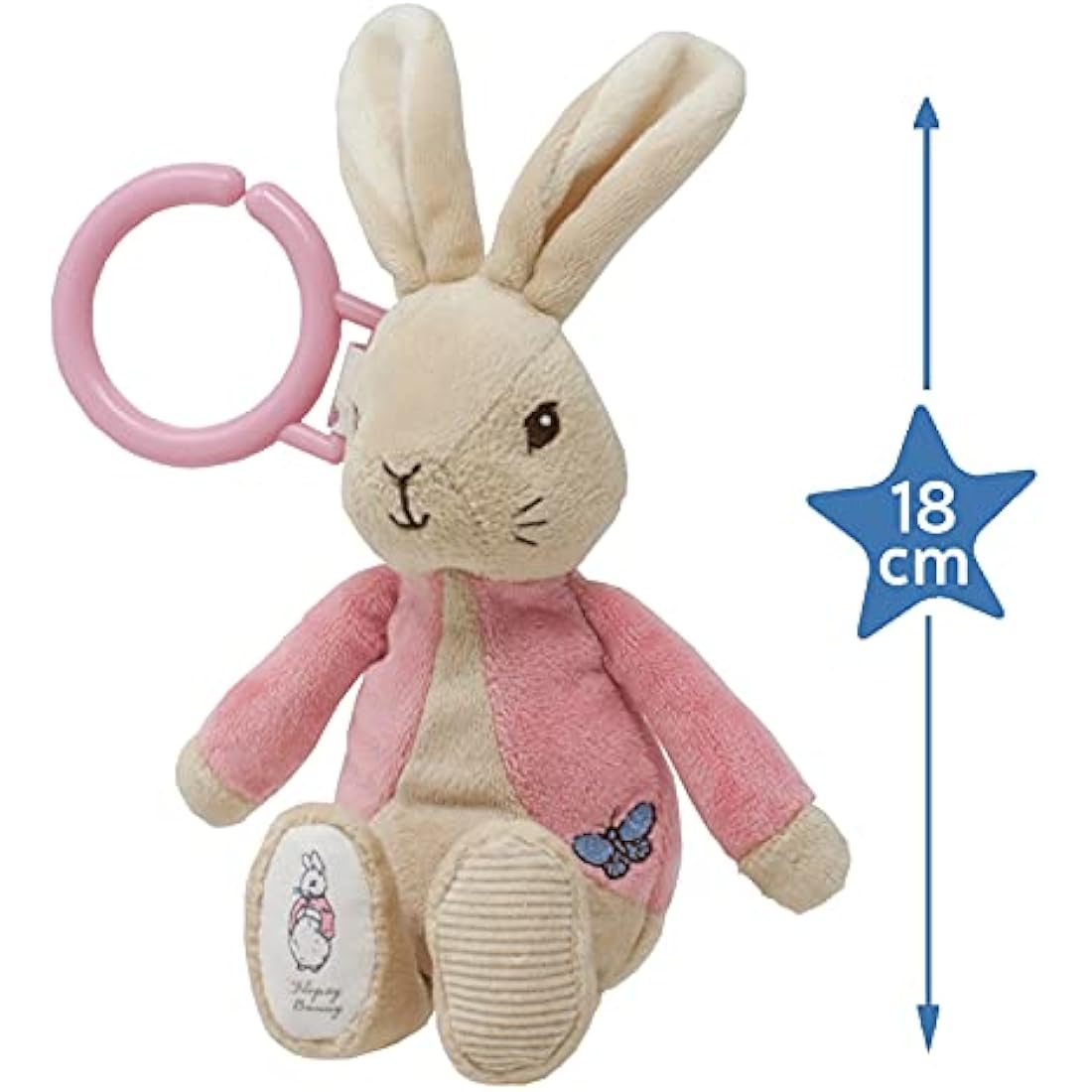 Beatrix Potter Flopsy Bunny Jiggle Attachable Pram Toy | Pink Plush