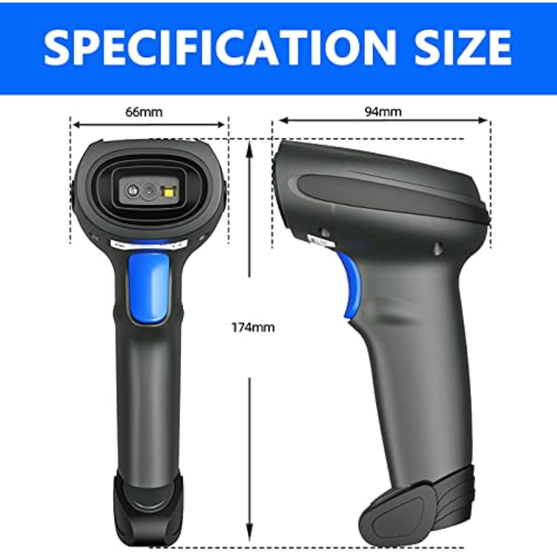 LENVII Handheld 2D QR Barcode Scanner | USB Wired Reader for POS