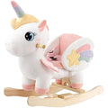 FUNLIO Unicorn Baby Rocking Horse - Plush Ride-on Toy for Ages 6M-3Y