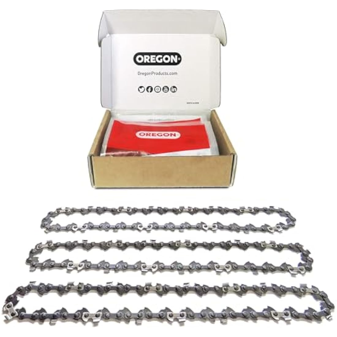 Oregon 16" Chainsaw Chain 3-Pack | 3/8" LP, .050" Gauge, 57 Drive Links