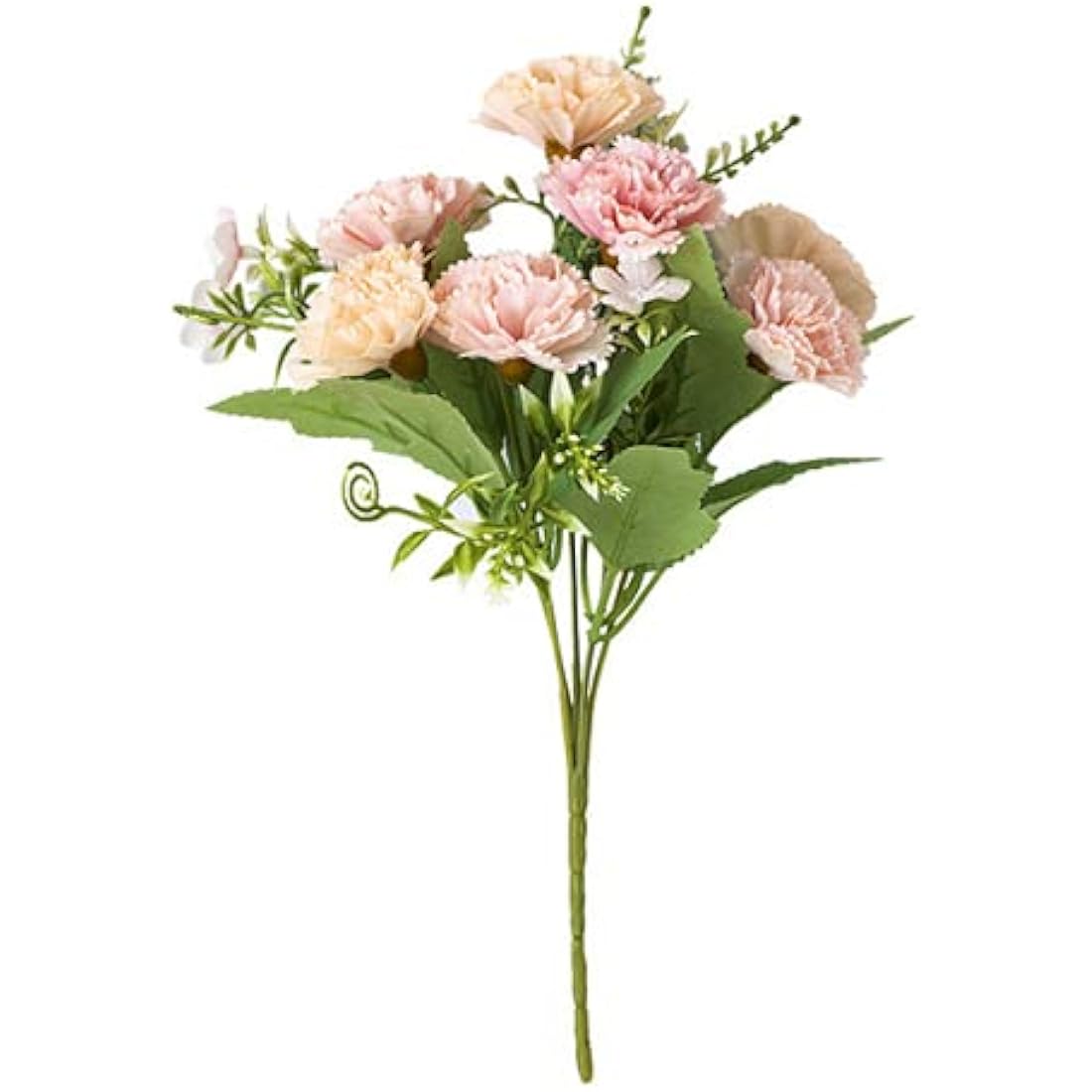 Artificial Silk Carnations - 3 Bunches White Faux Flowers