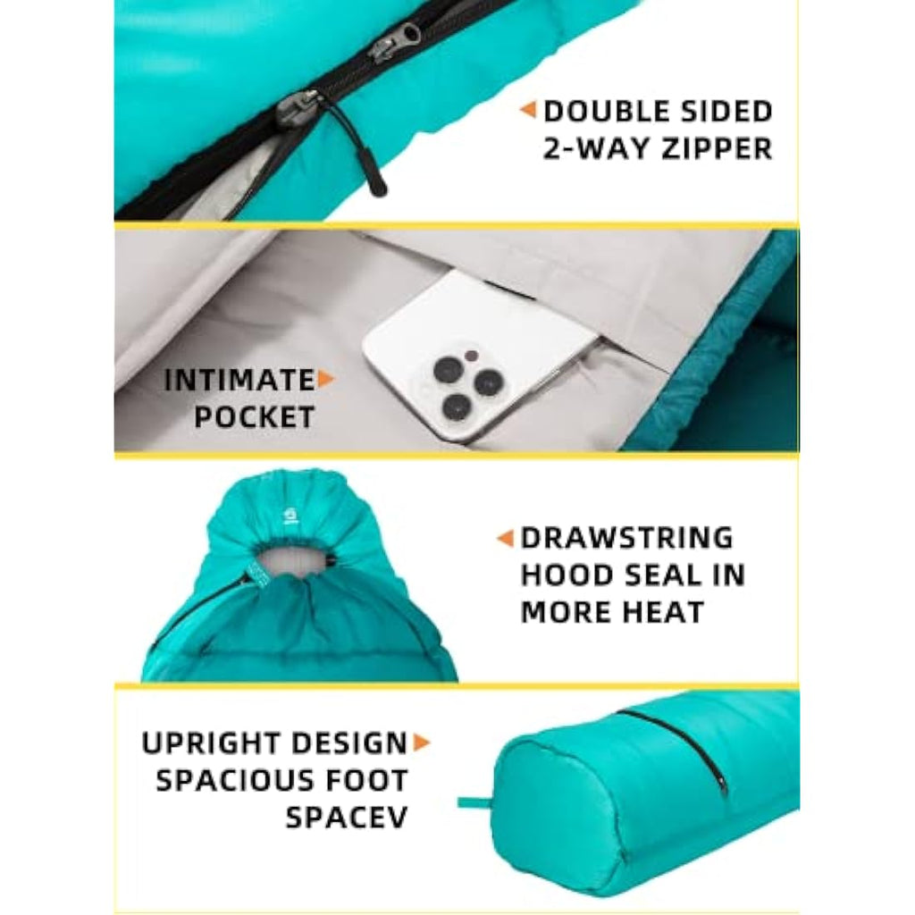 Bessport Mummy Sleeping Bag – 4 Season Ultralight Camping Gear