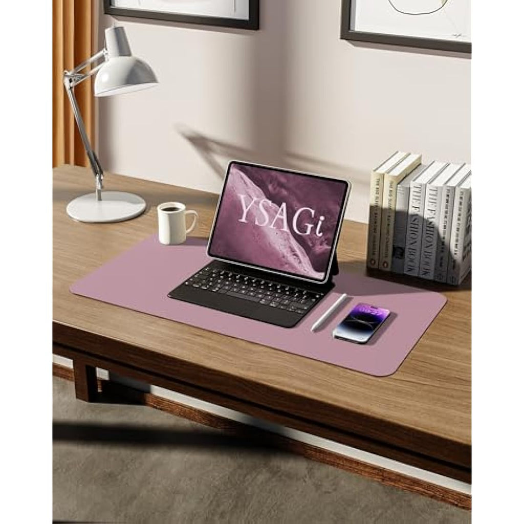 YSAGi Leather Desk Mat – Large Non-Slip Waterproof Mouse Pad, Pale Mauve