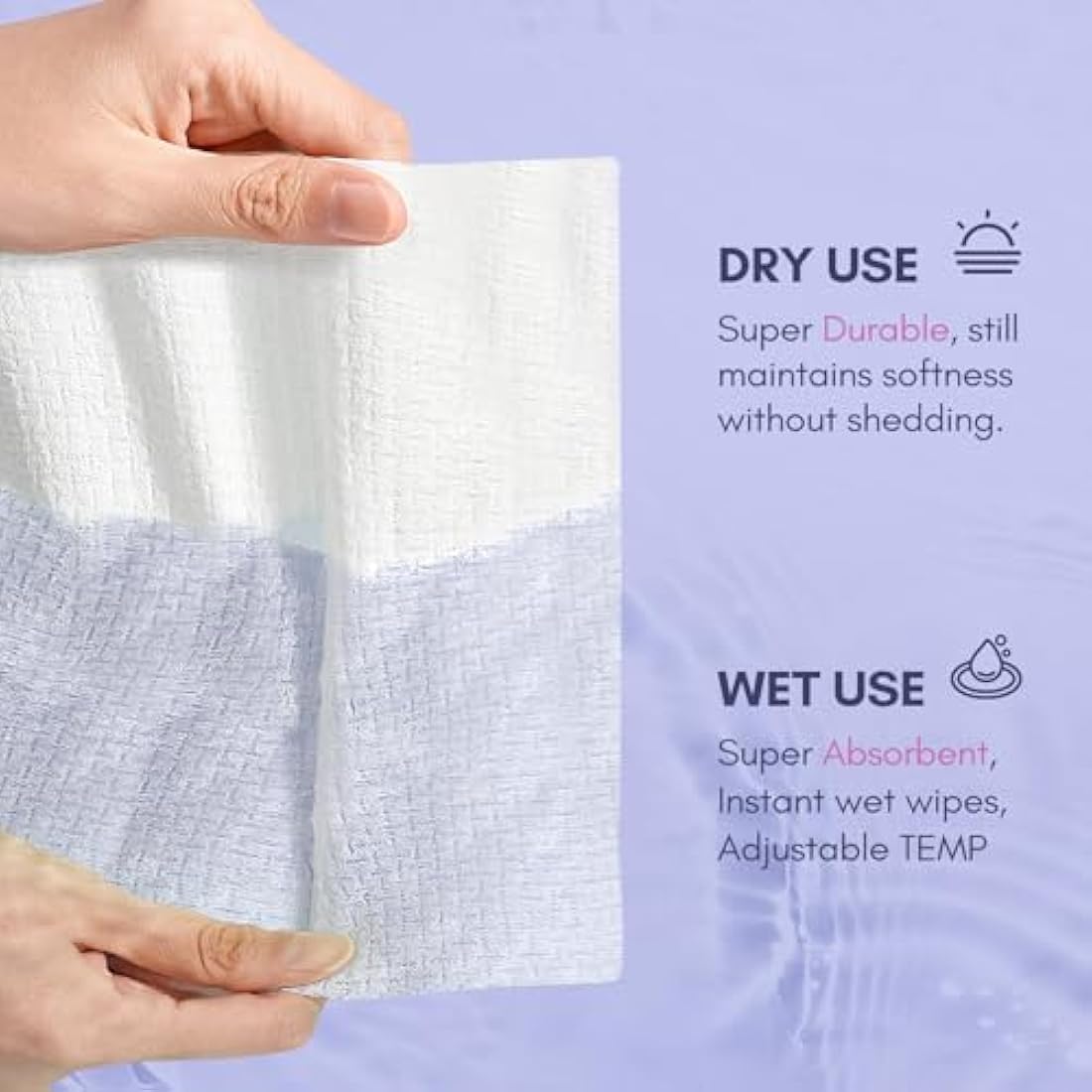 PoeticEHome Extra Thick Cotton Dry Wipes | Disposable Facial Towels (320ct)